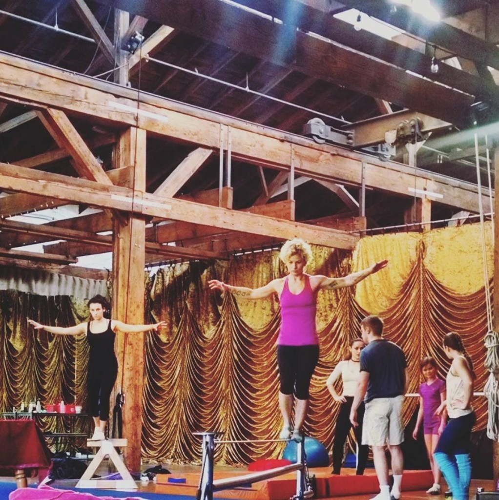 Wire Walking At Emerald City Trapeze in Seattle