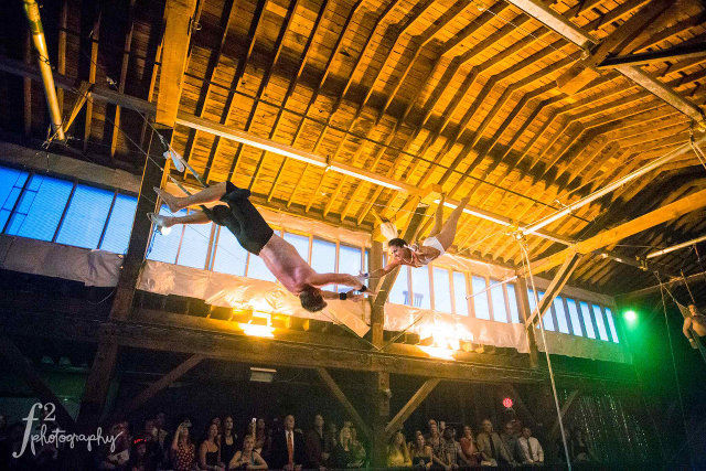 Girl on Flying Trapeze at Emerald City Trapeze in Seattle