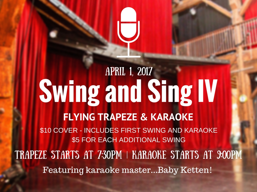 Swing and Sing Event at Emerald City Trapeze