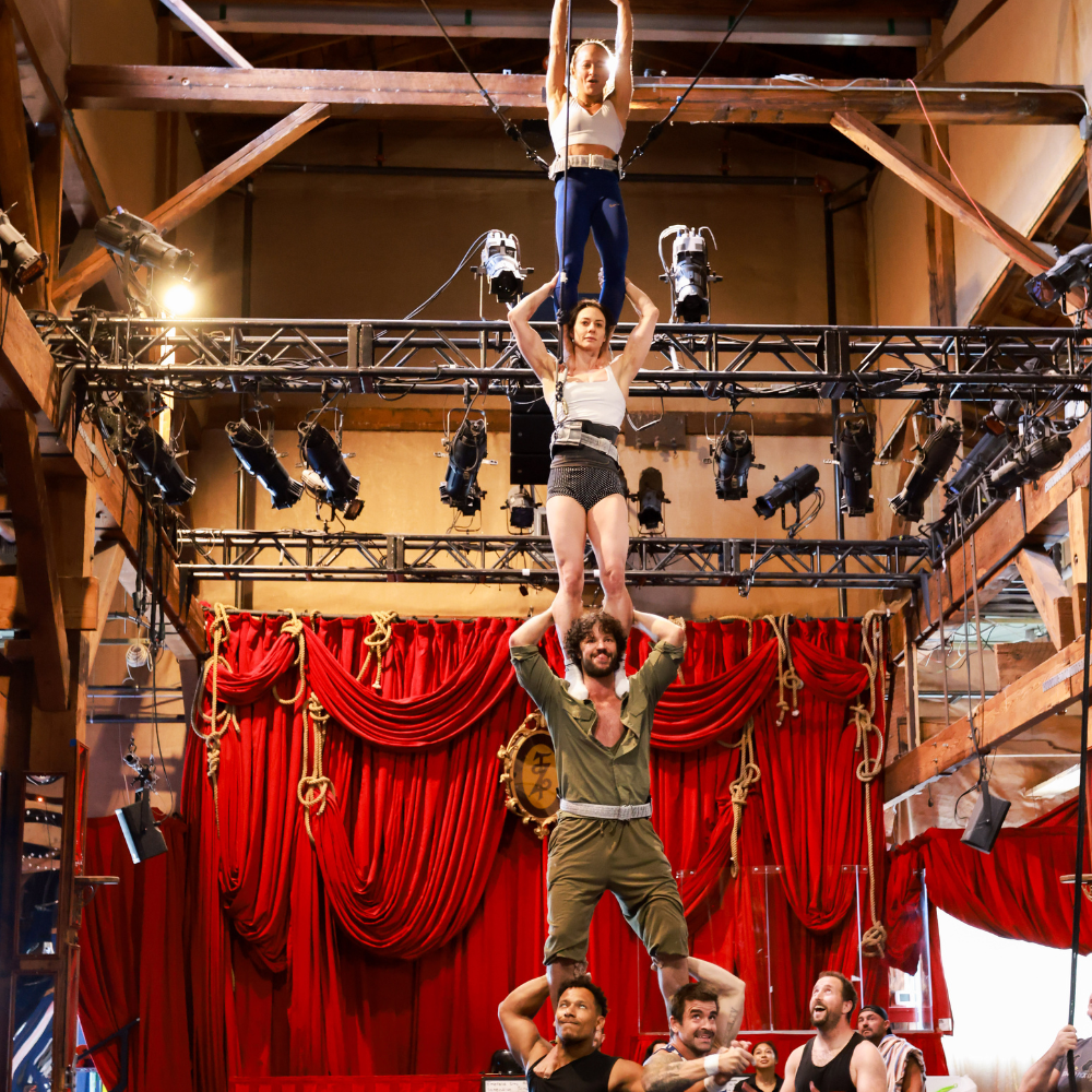 Girl on Flying Trapeze at Emerald City Trapeze in Seattle
